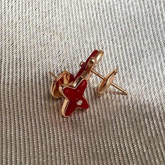 Chaumet Red Stud Earrings - Picture 10 of 12